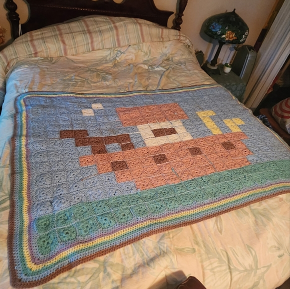 Handmade Crochet Boat Baby Blanket - Picture 4 of 7